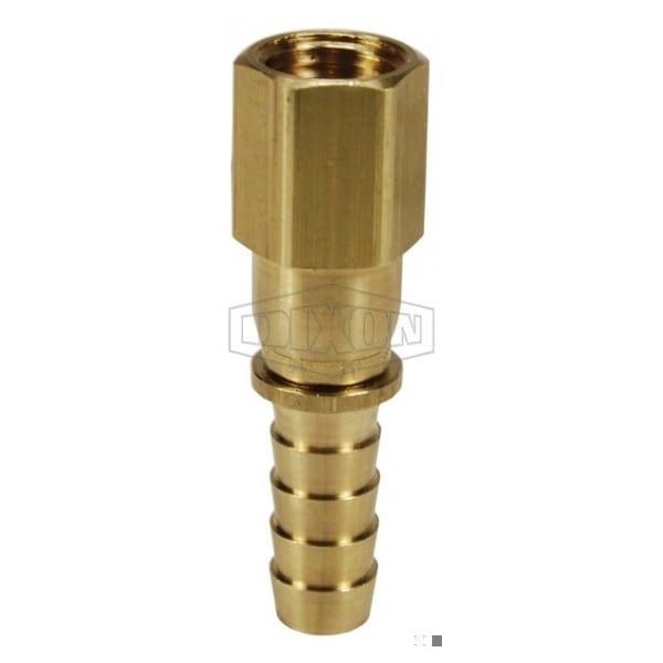 Dixon Hose Barb, 3/8 x 1/2 in, Female PTFSAE Short Swivel x Hose Barb